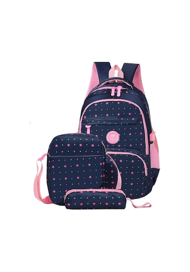 Sones 3 Psc/sets Genç Kızlar İçin Moda Okul Sırt Çantası Koyu Mavi