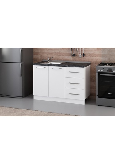 Minar 125 Cm Mutfak Dolabı Beyaz 125-B2-Alt Modül Beyaz