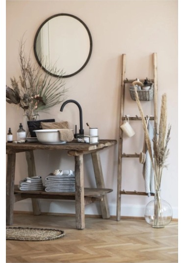 Sade Metal Dekoratif Duvar Aynası Siyah