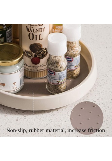 Mutfak Depolama İçin 2 Adet Döner Baharat Rafı 2 Boyut Plastik Tabanlı Yuvarlak Disk 25 Cm Ve 30 Cm Dolaplarla Uyumlu -