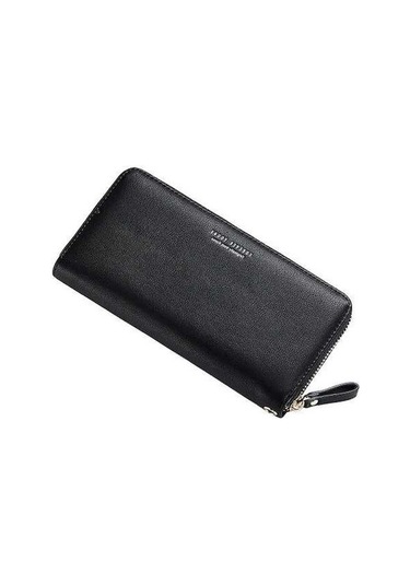 Dancemonkey Sınır Ötesi Kadın Cüzdan Fermuarlı Uzun Cüzdan Pu Bozuk Para Cüzdanı Toptan - Siyah Siyah