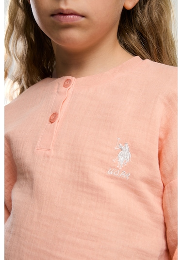 U.S. Polo Assn. Kız Çocuk Somon Şortlu Alt Üst Takım 50312537-VR047 U.S. Polo Assn. Kız Çocuk Somon Şortlu Alt Üst Takım 50312537-VR047
