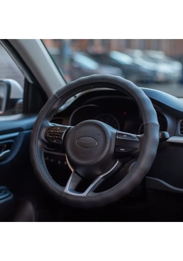New Galaxy Doğal Deri Otomobil Direksiyon Sapı Kılıfı 133885273 Siyah