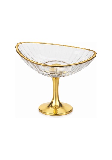 Oval Optikli Metal Ayaklı Sunumluk 6 Lı Gold Altın