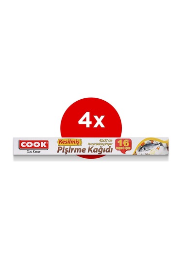 Cook 16'li Pisirme Kagidi 42x37 CM 4'lü Paket