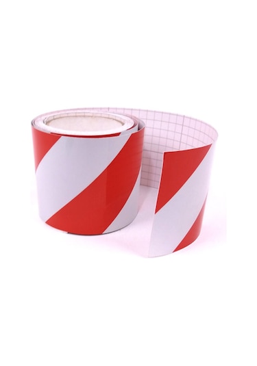 Kırmızı - Beyaz Reflektif Bant, Reflektif Şerit 10 Cm X 10 M (534231450)