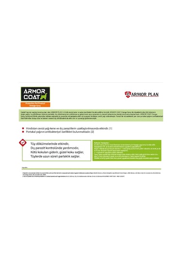 Armor Coat Köpek Bakım Spreyi Portakal Kokulu 75 ML