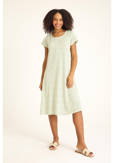 2 Adet Dökümlü Rahat Kalıp Günlük Penye Kumaş Elbise-mavi