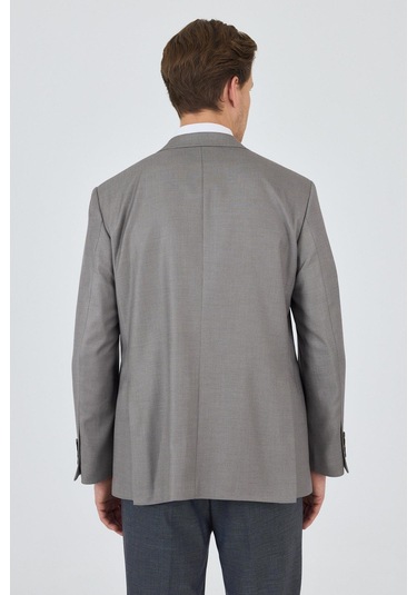 Koyu Vizon Mono Yaka Armürlü Tam Astar Esnek 4 Drop Comfort Fit Classic Ceket 1002250152 Koyu Vizon