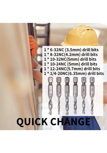 Parça Matkap Kılavuz Takımı Altıgen Şaftlı Sae Kombinasyon Matkap Ve Kılavuz Ucu Takımı