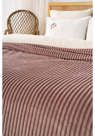 Rose Gloria Wellsoft Çift Kişilik Battaniye Gül Kurusu