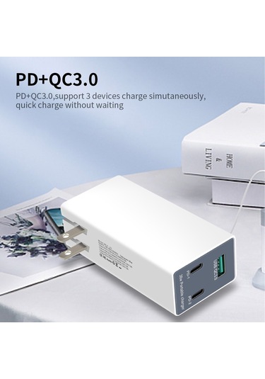 Konesam 3 Lü Usb-c + Usb Şarj Aleti, Pd Ve Qc3.0 Hızlı Şarj, 36w Toplam Güç, İngiliz Standartı, Taşınabilir Adaptör