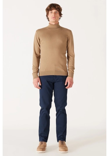 Wrangler Balıkçı Yaka Koyu Bej Erkek Kazak W8d42pm24 Koyu Bej