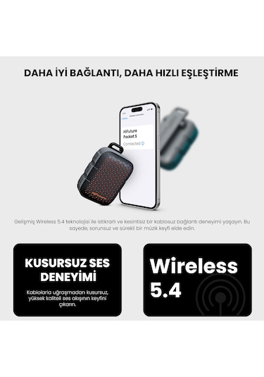 HiFuture Pocket S BT5.4 IPX7 5W TWS Su Geçirmez Mini Hoparlör