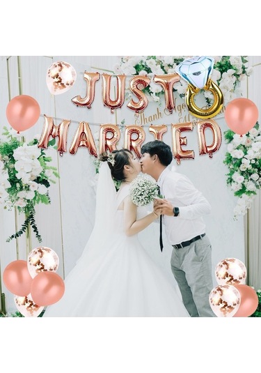 Tongxida 24'lü Altın Pembe Alüminyum Folyo Balon Seti - Düğün Evlilik Etkinlik Dekorasyonu, Yeniden Kullanılabilir