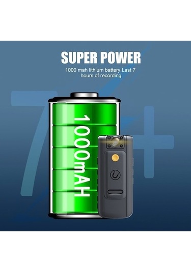 Pazly Vücut Video Uhd Ses Mini Kayıt Kamerası D12552-1 4k Dijital Ro