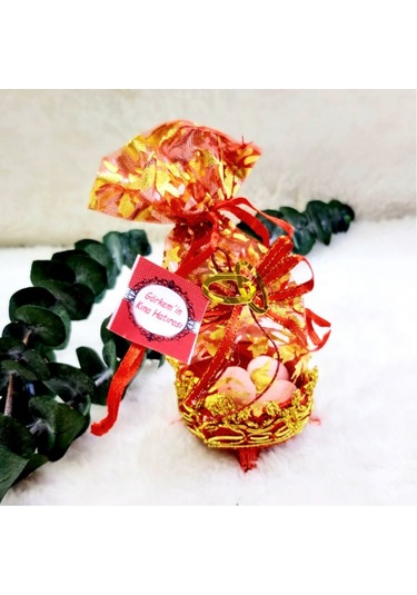 Ayaklı Keseli Kırmızı Kına Hediyelik 30 Adet