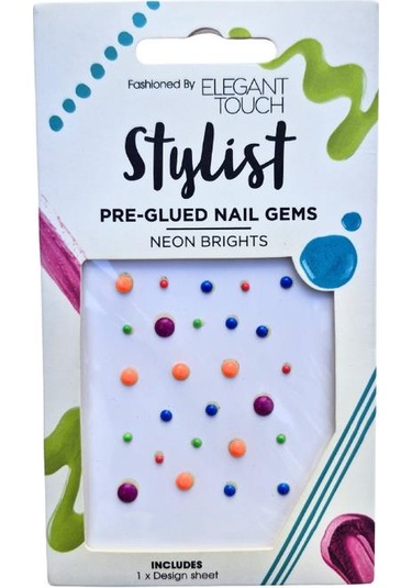Elegant Touch Stylist Neon Brights Hazır Yapışkanlı Tırnak Taşları Neon Renkler