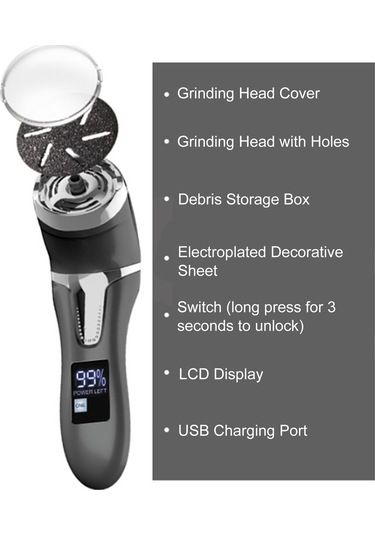 Moveevo Elektrikli Ayak Nasır Temizleme Seti Taşınabilir Ayak Törpüsü Pedikür Aletleri 3 Öğütme Başlığı 2 Hızlı Ipx7