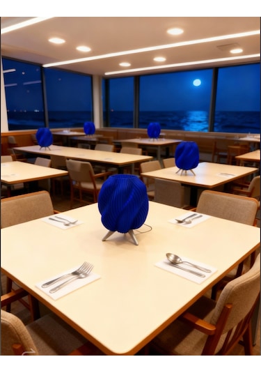 Abajur Dekoratif Modern Tasarımı Mavi Renk Ev, Ofis, Cafe Ve Restorant İçin