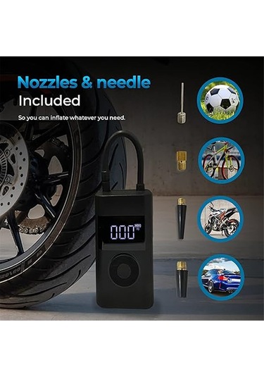 Teltree Kablosuz Araba Lastik Pompa 150 Psi - Otomobil, Motosiklet, Bisiklet İçin Hızlı Şişirme, Akıllı Ekran, Otomatik Kapatma Ve Powerbank Özelliği