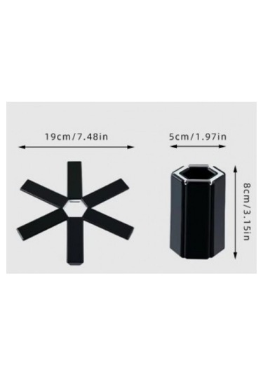 Katlanabilir Isıya Dayanıklı Masa Üstü Nihale Pratik Ve Şık Tasarım Siyah