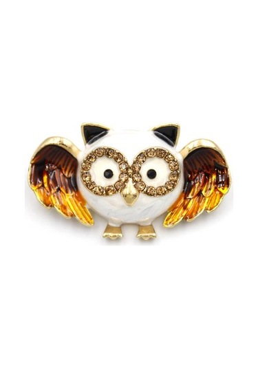 Baykuş Broş - Sarı Sarı