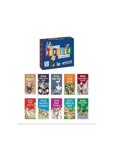Çocuklar için Popüler Klasikler Set+Soru Kitapçığı - 10 Kitap Takım- Bıcırık Yayınları