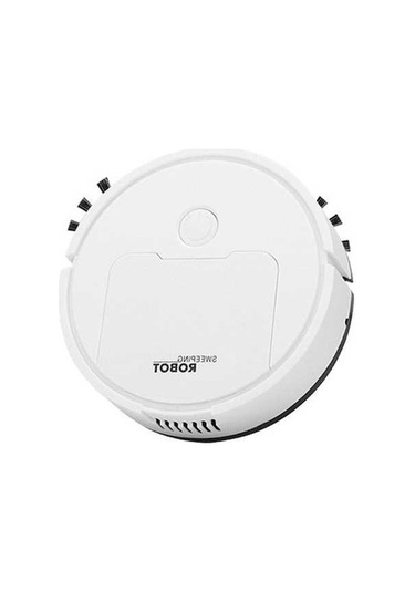 Supermarket1 3'ü 1 Arada Mini Süpürge Robotu Akıllı Temizleyici Beyaz Beyaz