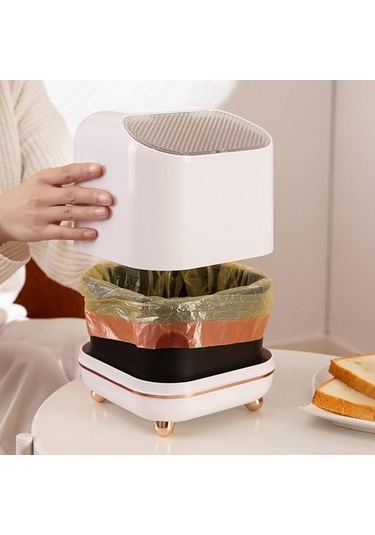 Pazly Suntek Sepeti Masaüstü Küçük Kovası, Kovası Kapaklı Çöp Beyaz Lw Beyaz