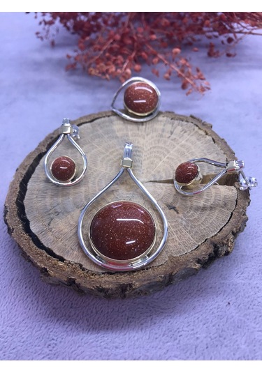 Yıldız Taşı Gümüş Set 925 Ayar Doğal Taş El İşi