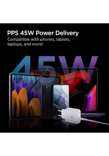 Spigen Powerarc Arcstation Pro 45W Hızlı Şarj Cihazı Gallium Nitr