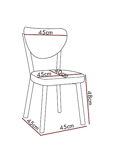 Nemeron Mutfak Masa Sandalyesi Kafe Restoran Yemek Odası Çizgili Yarmalı Sandalye Silinebilir - Füme Füme