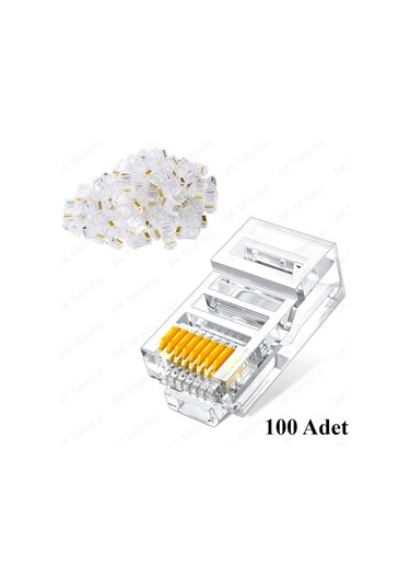RJ45 CAT6 Jack Konnektör Altın Kaplama Ethernet Uç 8P8C 100'lü Pa