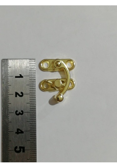 Küçük Yay Gözü Kancalı Kilit Sarı 10 adet Kutu Sandık ve Kapak Klipsi 20x24 mm