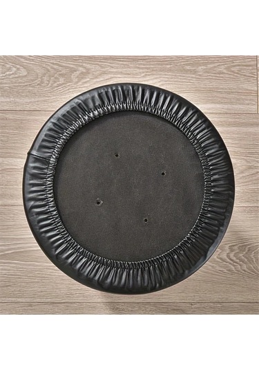 Elmpaly Siyah Esnek Deri Tabure Kılıfı - Dayanıklı, Kolay Temizlenir, Oturma Odası Ofis Siyah