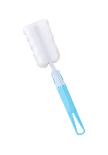 Fosenze Mavi Ev Kullanıma Sponge Bardak Fırçası - Çok Fonksiyonlu Ayırılabilir Termos Ve Bebek Biberon Temizleyici Mavi