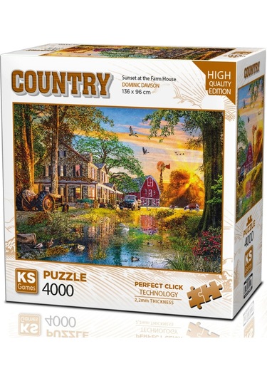Ks Games 4000 Parça Çiftlik Evinde Gün Batımı Puzzle