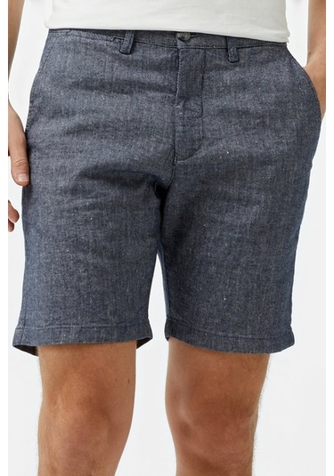 Lacoste Men's Slim Fit Bermuda Shorts Erkek Dar Kesim Keten Bermuda Şort Lacivert