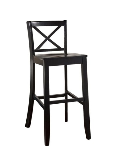 Alaçatı Ahşap Bar Sandalyesi Siyah