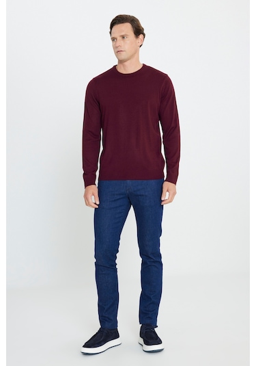 Altinyildiz Classics Erkek Bordo Standart Fit Normal Kesim Bisiklet Yaka Triko 4A4923100001BRDXXL Bordo