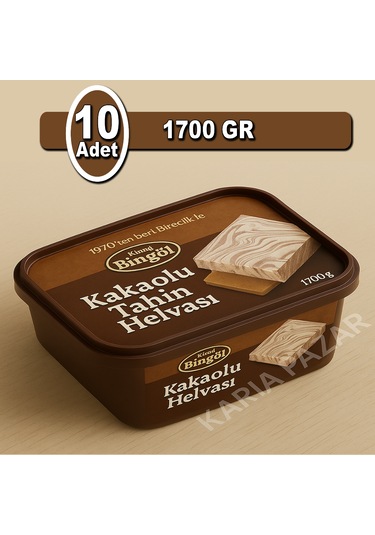 Bingöl Kakaolu Tahin Helvası 1700 G X 10 Toptan Ekonomik Paket