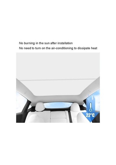 Flybuy Tesla Model Y 2 Adet/ Buz Kristal Güneşlik Araba Çatı Arka Ve Ön Sunroof Gölge Bej