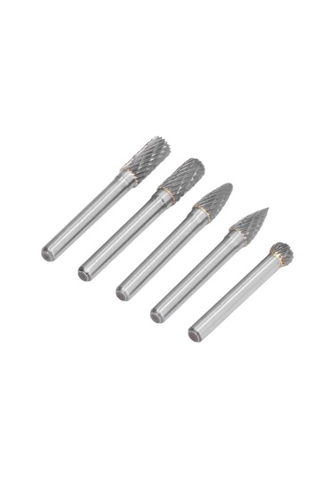 Lemestar 5 Adet Çift Desen Tungsten Çelik Taşlama Ucu - Ahşap Ve Plastik İçin Yontma, Oymak, Freze 6x8mm Pe Paketli