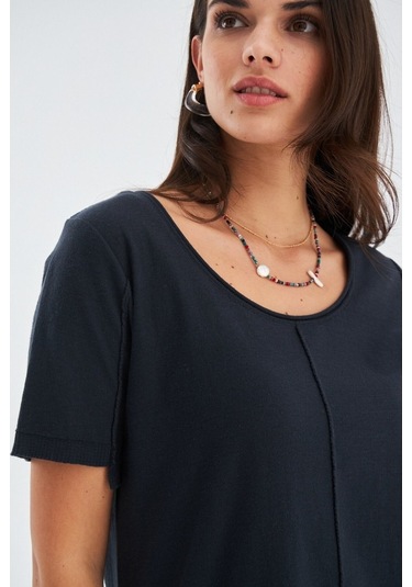 Peraluna Ince Yazlık Pamuklu Kadın Triko Elbise Antrasit Antrasit