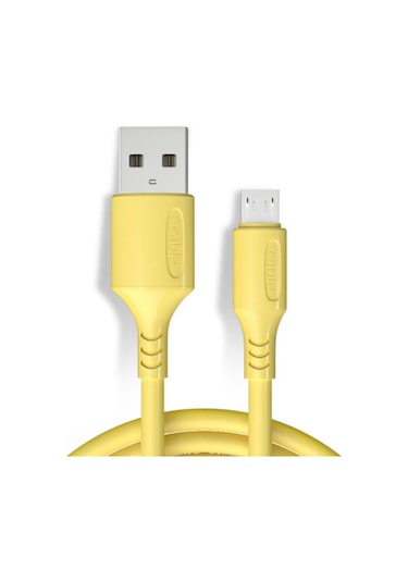 Gajeena 3a Hızlı Şarj Micro-usb Kablosu, Dayanıklı Malzeme, Sarı Renk, 1 Metre Uzunluk, Akıllı Telefon Uyumlu