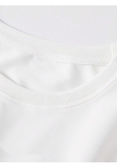 Coko Serisi Letter Graphic Sweatshirt Beyaz--8772 Beyaz