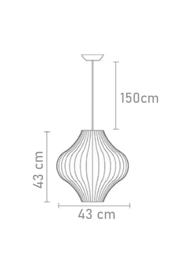 Qdec Japon İpek Avize Armut 43 Cm Beyaz