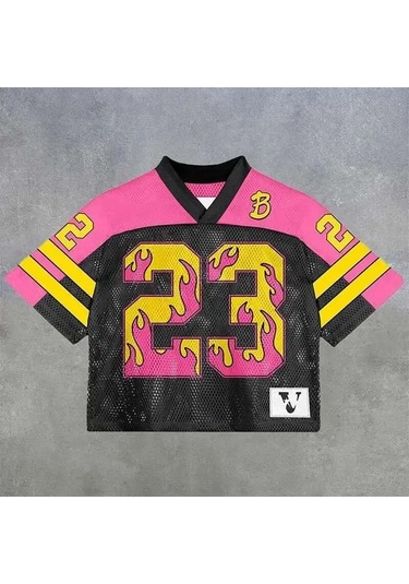 Snapbuy 2025 Y2k Retro Amerikan Futbol Forması Nefes Alan Streetwear Tişörtgrierkek Gri