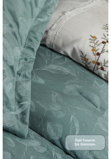 Elart Stella Comfort Uyku Seti Yatak Örtüsü Çift Kişilik 3 Parça 220x240 Cm Yeşil Yeşil